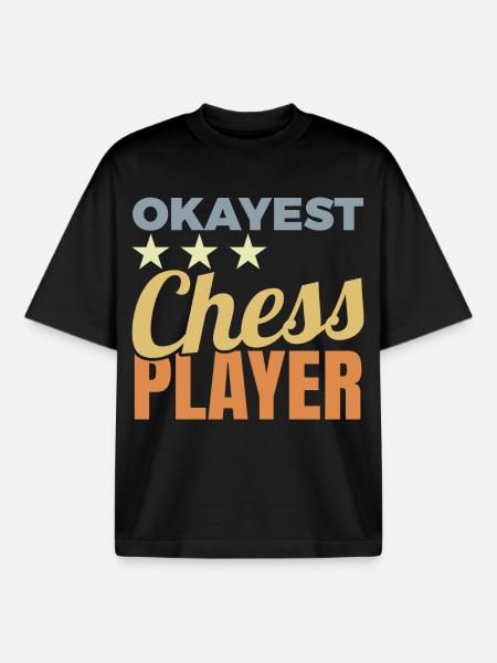 Average chess player - Boxy Heavyweight Unisex Organic T-Shirt by Stanley/Stella - black