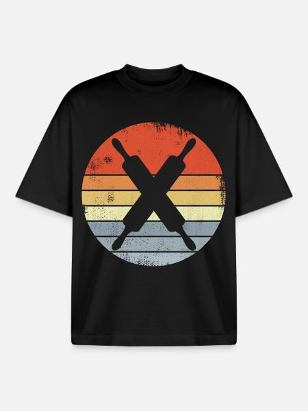 Rolling pin - Boxy Heavyweight Unisex Organic T-Shirt by Stanley/Stella - black
