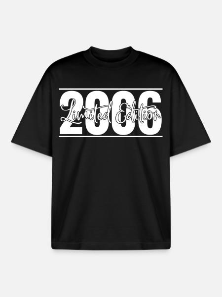 Edition limitée 2006 - T-shirt unisexe boxy épais biologique Stanley/Stella - noir