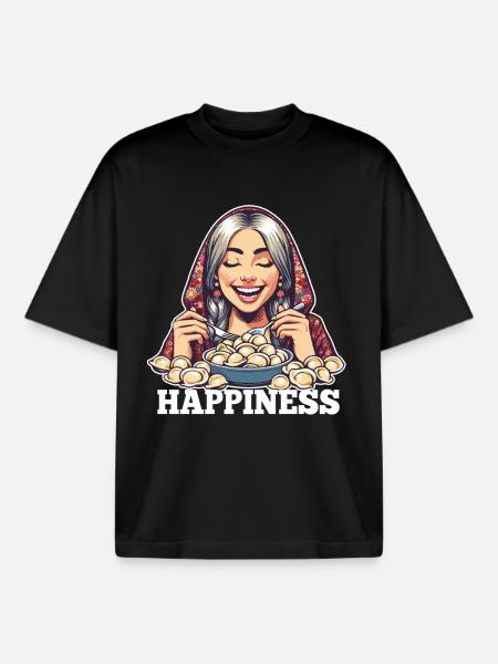 Pelmeni Lucky Gift - Boxy Heavyweight Unisex Organic T-Shirt by Stanley/Stella - black