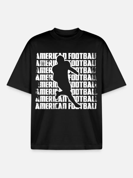 American Football Players - Boxy Heavyweight Unisex Organic T-Shirt by Stanley/Stella - black