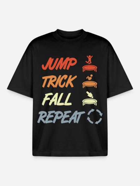 Trampoline Techniques - T-shirt unisexe boxy épais biologique Stanley/Stella - noir