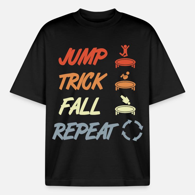 Trampoline Techniques - Heavyweight Boxy Unisex T-Shirt by Stanley/Stella - black