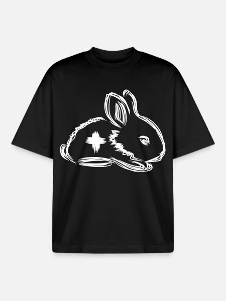 Veterinarian Rabbit - Boxy Heavyweight Unisex Organic T-Shirt by Stanley/Stella - black