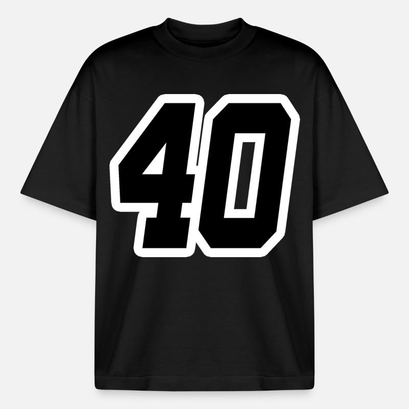 Nummer vierzig 40 - Boxy Heavyweight Unisex Organic T-Shirt von Stanley/Stella - Schwarz