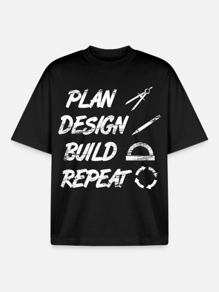Architect Routine - Boxy Heavyweight Unisex Organic T-Shirt by Stanley/Stella - black