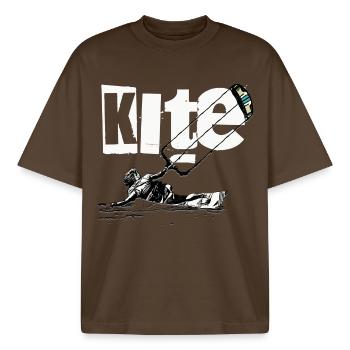 Kite - Boxy Heavyweight Unisex Organic T-Shirt von Stanley/Stella - Dunkelbraun - Vorne - AI Model Male 185 light (185cm) & AI Model Female 172 dark (172cm)