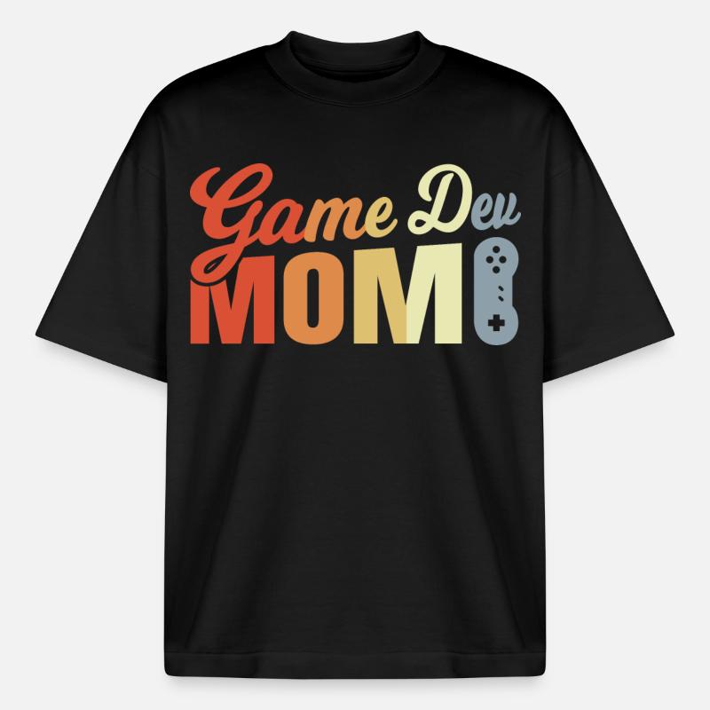 Game Developer Mom - Heavyweight Boxy Unisex T-Shirt by Stanley/Stella - black