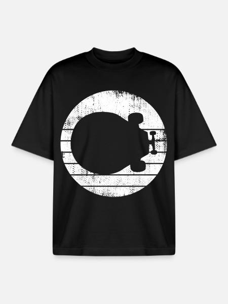 Skateboard Drawing - Boxy Heavyweight Unisex Organic T-Shirt by Stanley/Stella - black