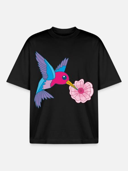 Foraging Bird - Boxy Heavyweight Unisex Organic T-Shirt by Stanley/Stella - black