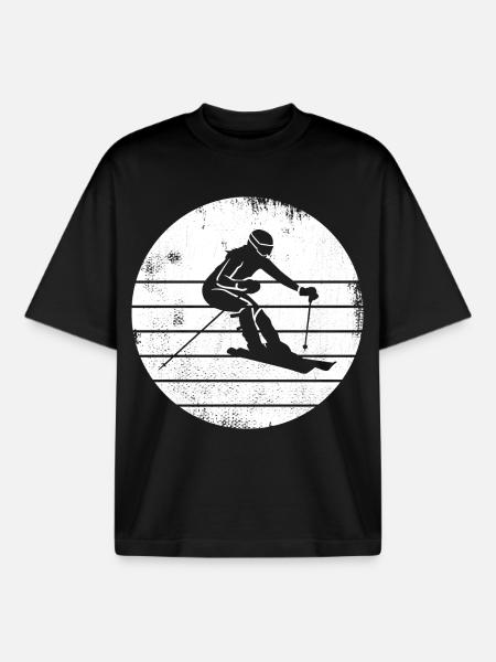 Skier - Boxy Heavyweight Unisex Organic T-Shirt by Stanley/Stella - black