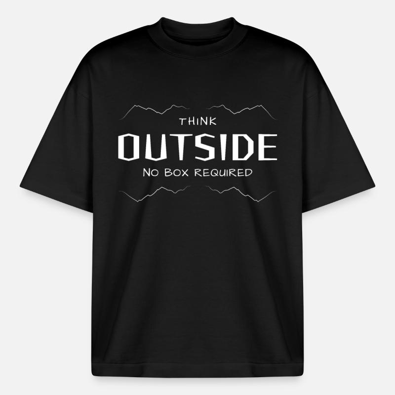 Think Outside - Quer denken ohne Box. - Boxy Heavyweight Unisex Organic T-Shirt von Stanley/Stella - Schwarz