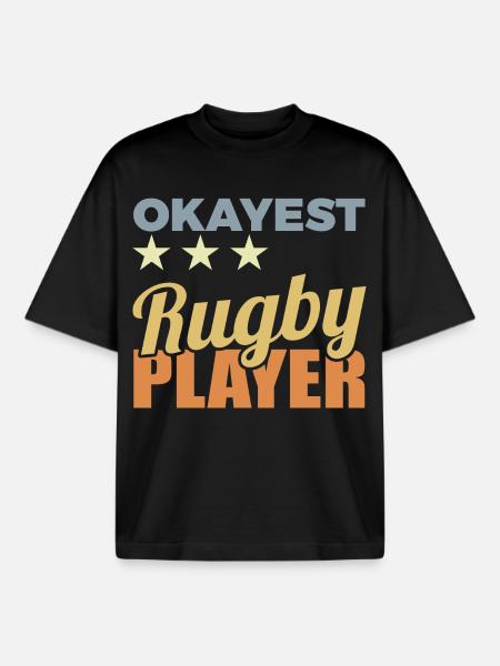 Average rugby player - Boxy Heavyweight Unisex Organic T-Shirt by Stanley/Stella - black