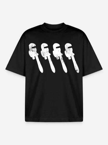 Pipe Wrench Sketch - Boxy Heavyweight Unisex Organic T-Shirt by Stanley/Stella - black