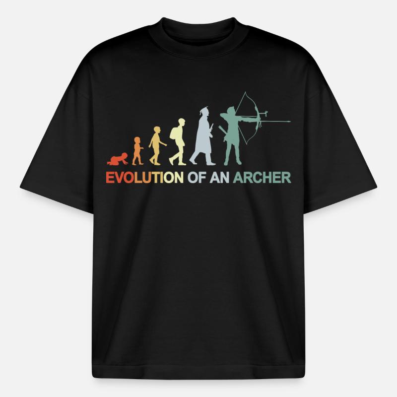 Bogenschützen Evolution - Heavyweight Unisex Boxy T-Shirt von stanley/stella	 - Schwarz