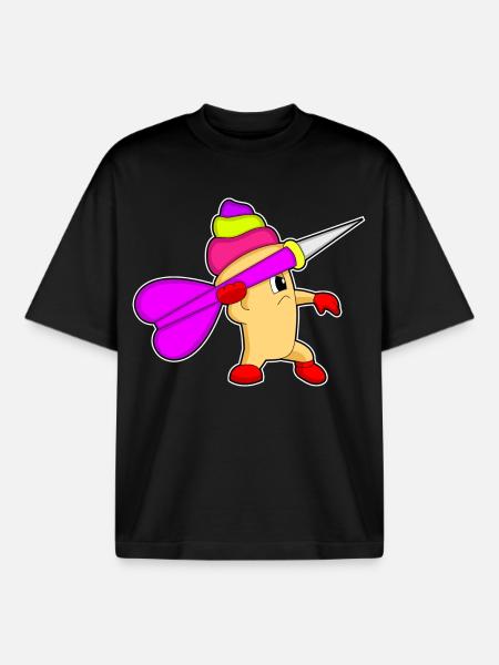 Cupcake Dart Dartpfeil - Boxy Heavyweight Unisex Organic T-Shirt by Stanley/Stella - black