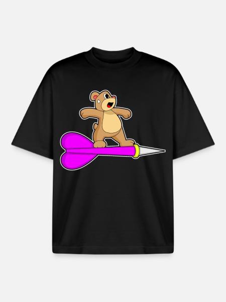 Fléchette d’ours - T-shirt unisexe boxy épais biologique Stanley/Stella - noir