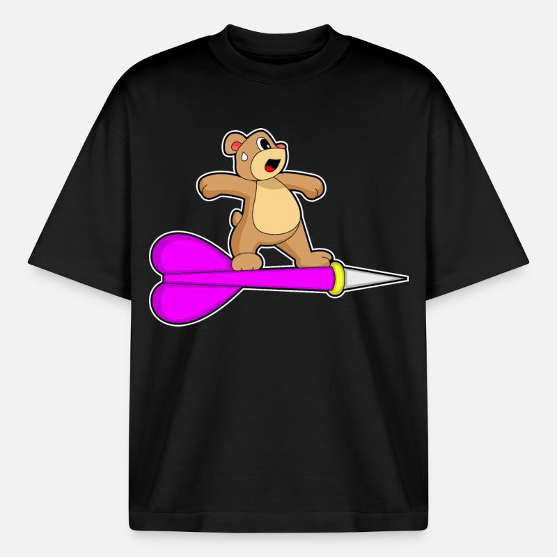Fléchette d’ours - T-shirt unisexe boxy épais biologique Stanley/Stella - noir