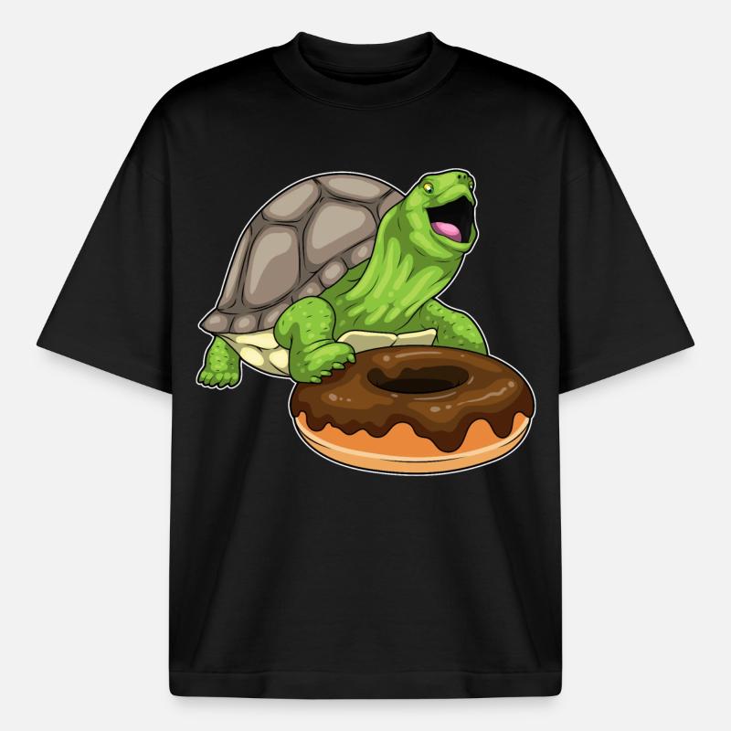 Turtle Donut - Boxy Heavyweight Unisex Organic T-Shirt by Stanley/Stella - black