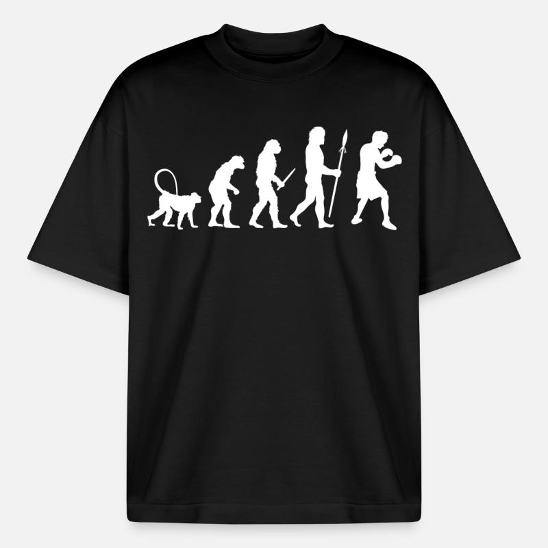 Evolution des Boxens - Boxy Heavyweight Unisex Organic T-Shirt von Stanley/Stella - Schwarz