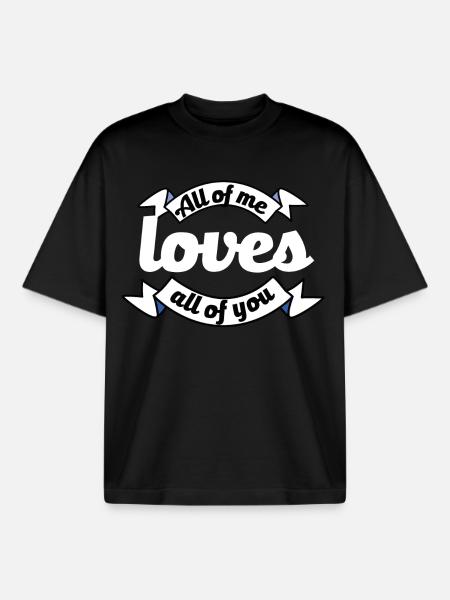 Vous m’aimez tous Proposition Déclaration d’amour - T-shirt unisexe boxy épais biologique Stanley/Stella - noir