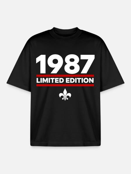 1987 Limited Edition - Boxy Heavyweight Unisex Organic T-Shirt by Stanley/Stella - black