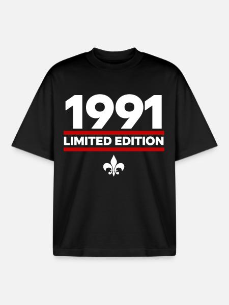 1991 Limited Edition - Boxy Heavyweight Unisex Organic T-Shirt by Stanley/Stella - black