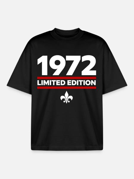 Édition limitée de 1972 - T-shirt unisexe boxy épais biologique Stanley/Stella - noir