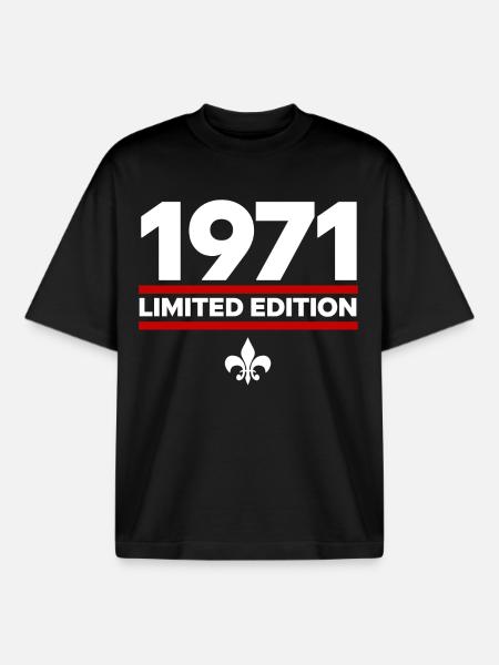 1971 Limited Edition - Boxy Heavyweight Unisex Organic T-Shirt by Stanley/Stella - black