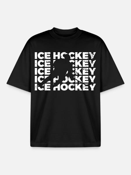 Eishockey - Boxy Heavyweight Unisex Organic T-Shirt von Stanley/Stella - Schwarz