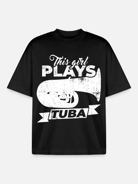 Tuba Mädchen - Boxy Heavyweight Unisex Organic T-Shirt von Stanley/Stella - Schwarz