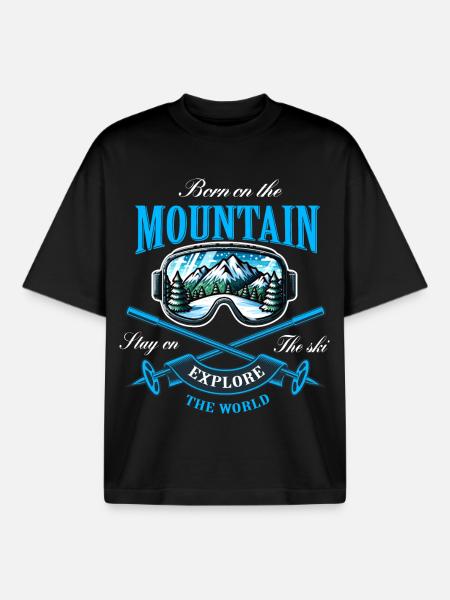 Winter Wonderland: Ski & Snowboard - Boxy Heavyweight Unisex Organic T-Shirt von Stanley/Stella - Schwarz