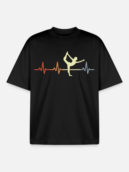 Yoga Kardiogramm - Boxy Heavyweight Unisex Organic T-Shirt von Stanley/Stella - Schwarz