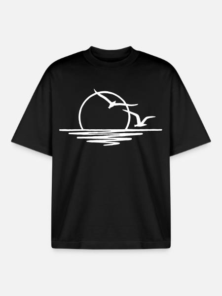 Sunset (white) - Boxy Heavyweight Unisex Organic T-Shirt by Stanley/Stella - black