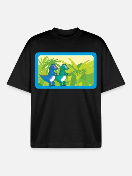 Baby Dinos T- Rex | Customisable - Boxy Heavyweight Unisex Organic T-Shirt by Stanley/Stella - black