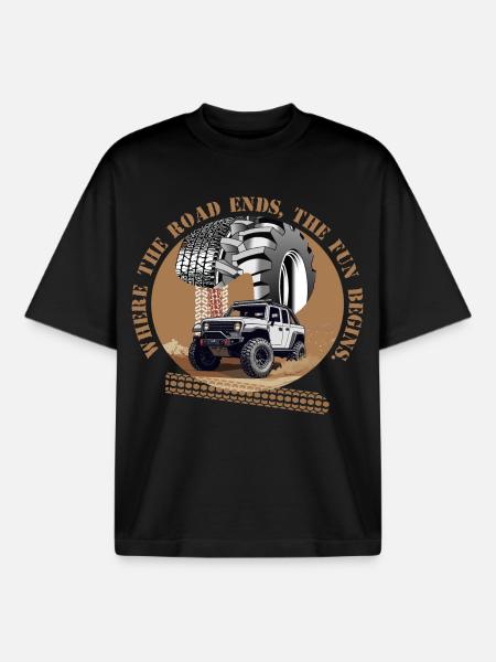 Off-Road Driver - Boxy Heavyweight Unisex Organic T-Shirt by Stanley/Stella - black