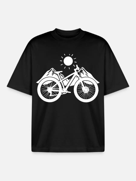 Mountain Bike Graphics - Boxy Heavyweight Unisex Organic T-Shirt by Stanley/Stella - black