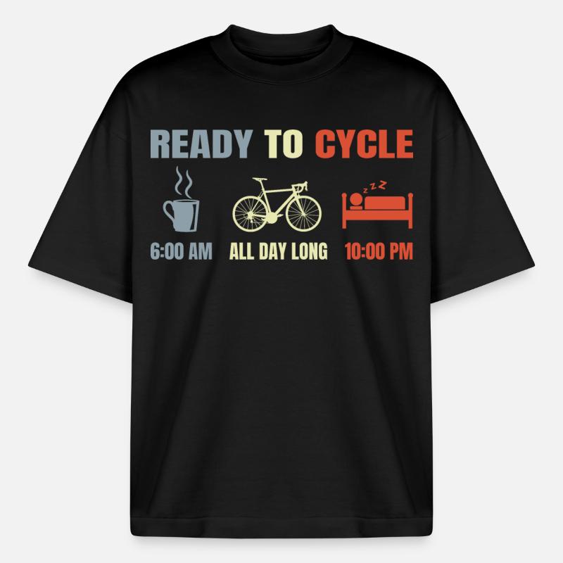 Cyclists schedule - Boxy Heavyweight Unisex Organic T-Shirt by Stanley/Stella - black