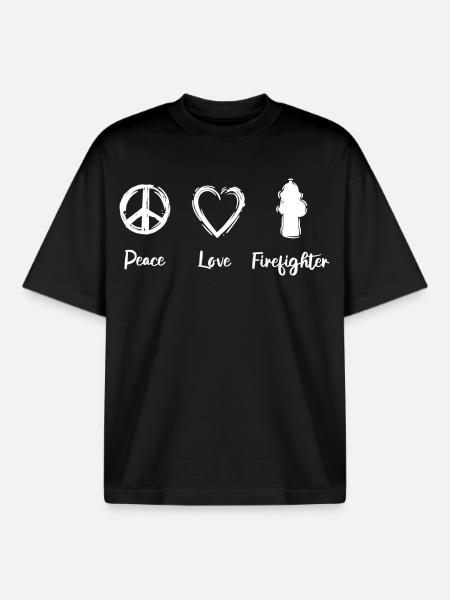 Peace, Dear Fire Brigade - Boxy Heavyweight Unisex Organic T-Shirt by Stanley/Stella - black