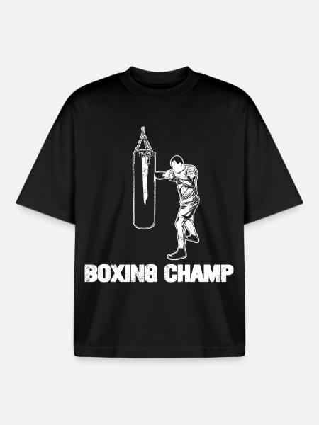 Champion de boxe - T-shirt unisexe boxy épais biologique Stanley/Stella - noir