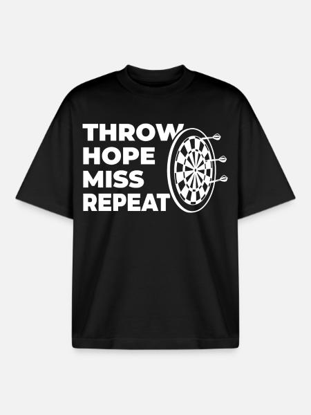 lancer, espérer, manquer, répéter - T-shirt unisexe boxy épais biologique Stanley/Stella - noir