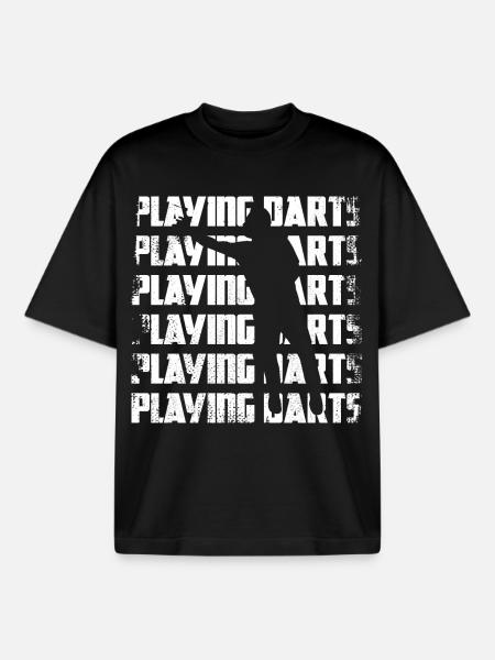 Playing darts - Boxy Heavyweight Unisex Organic T-Shirt by Stanley/Stella - black