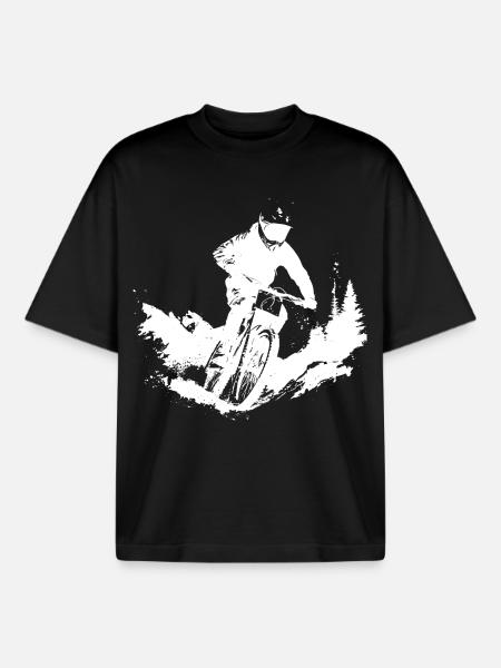 Mountain bikers - Boxy Heavyweight Unisex Organic T-Shirt by Stanley/Stella - black