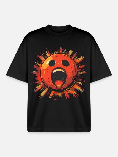 Boule de bowling effrayante - T-shirt unisexe boxy épais biologique Stanley/Stella - noir