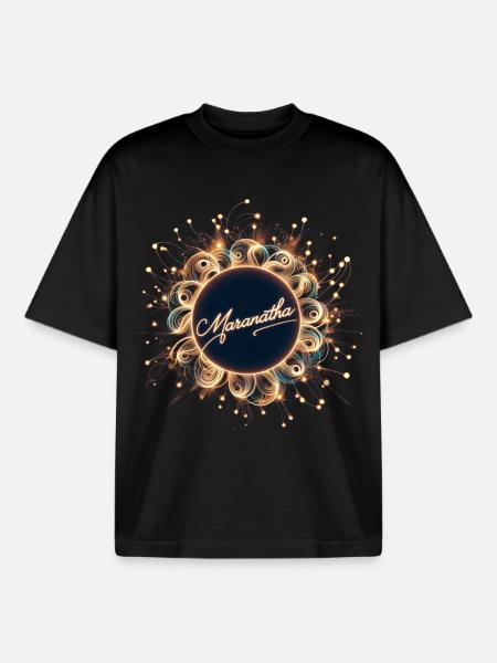 Maranatha Lichtkugel mit Strahlenkranz - Boxy Heavyweight Unisex Organic T-Shirt von Stanley/Stella - Schwarz