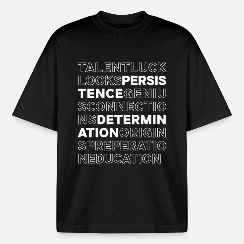 Perseverance and determination - Boxy Heavyweight Unisex Organic T-Shirt by Stanley/Stella - black