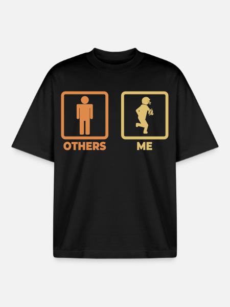 Football Stick Figures - Boxy Heavyweight Unisex Organic T-Shirt by Stanley/Stella - black