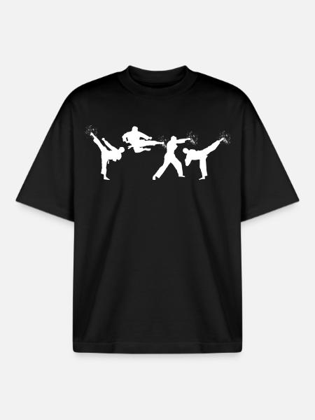 Drôle de karatéka - T-shirt unisexe boxy épais biologique Stanley/Stella - noir