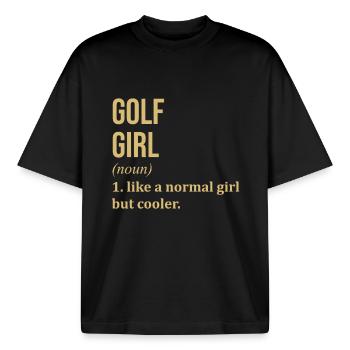 Golf - Boxy Heavyweight Unisex Organic T-Shirt von Stanley/Stella - Schwarz - Vorne - AI Model Male 185 light (185cm) & AI Model Female 172 dark (172cm)