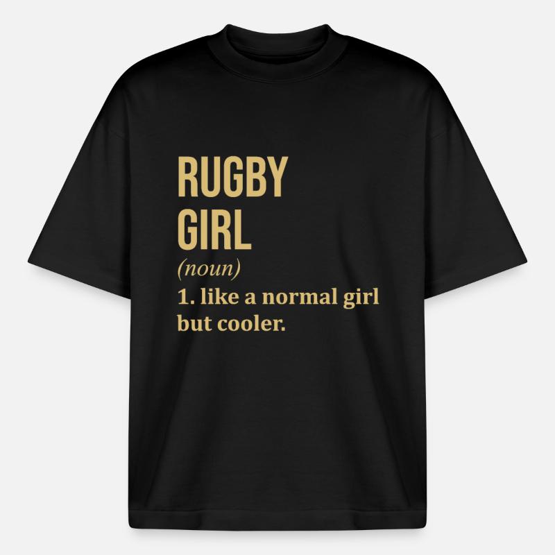 Rugby - Heavyweight Boxy Unisex T-Shirt by Stanley/Stella - black
